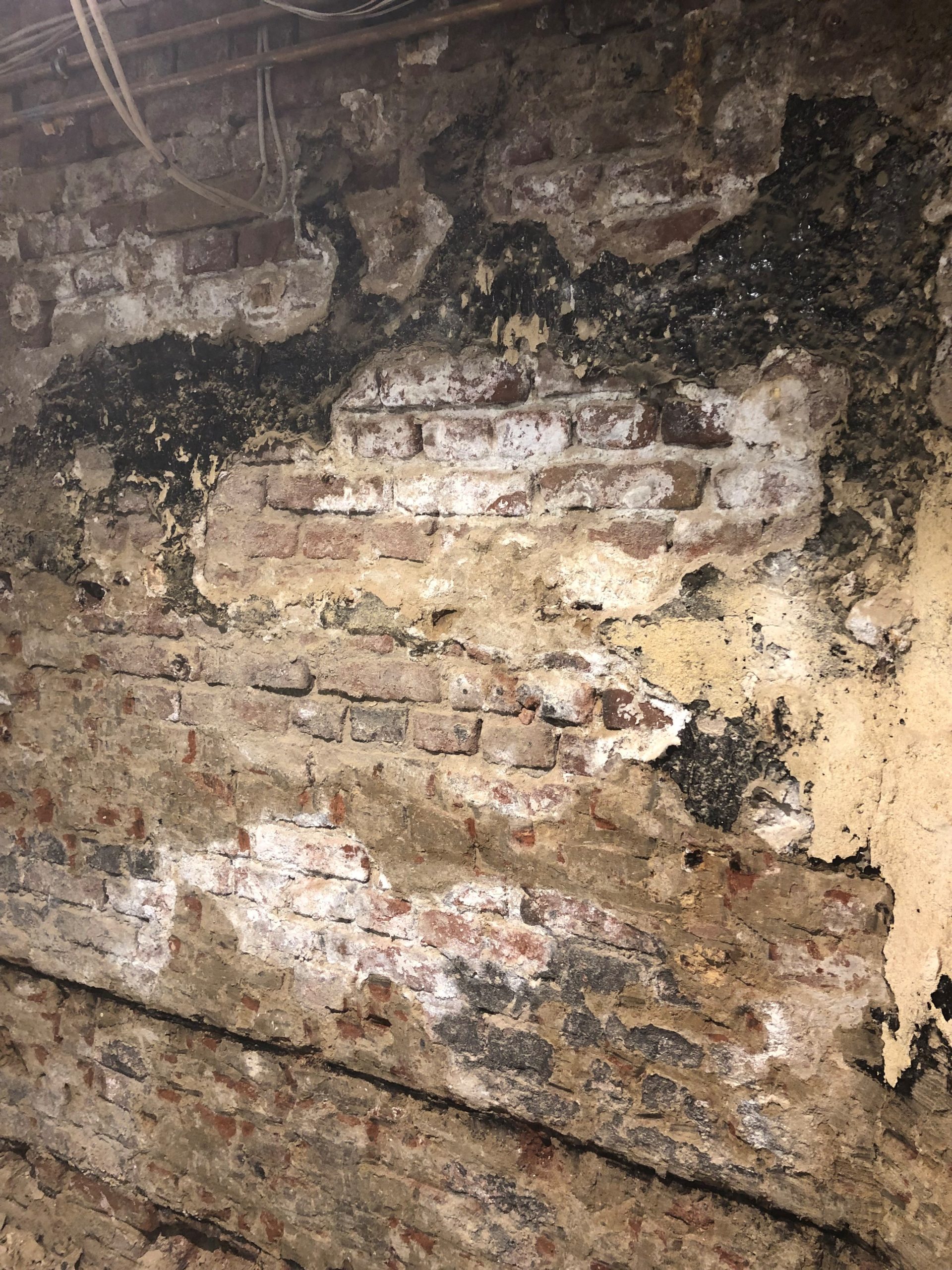 Feuchter Altbaukeller in Wiesbaden – Beispiel vor der Abdichtung durch die Schmitt GmbH